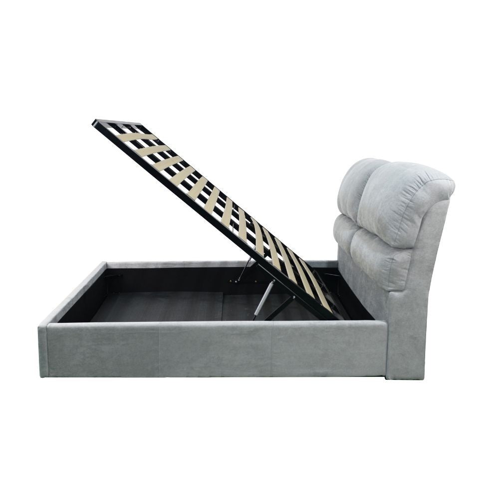 Letto una piazza e mezzo Sofaback contenitore in tessuto Enjoy 20 light gray