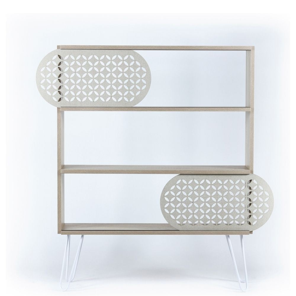 Libreria 3 ripiani Illia rovere nero 94x25x117 MT1905121