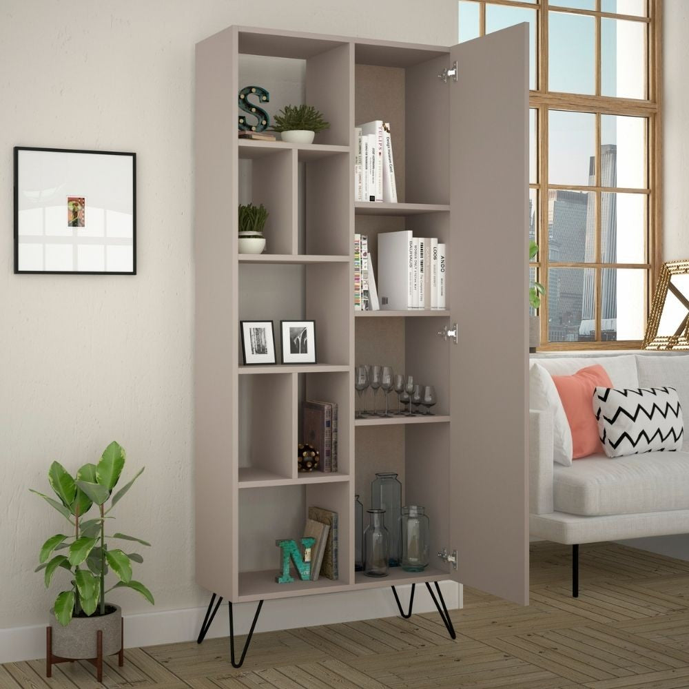Libreria Jedda tortora con anta  80,6x191