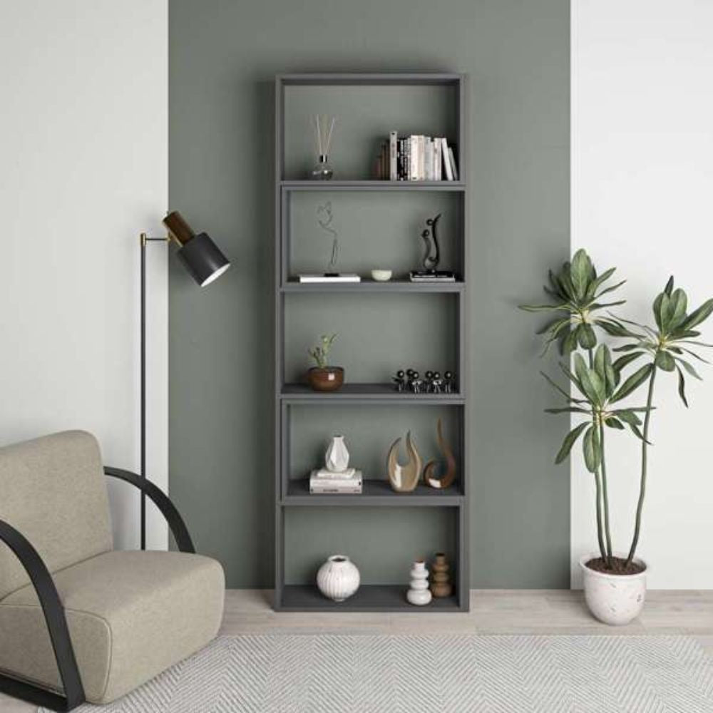 Libreria Wish estensibile angolare antracite 200h