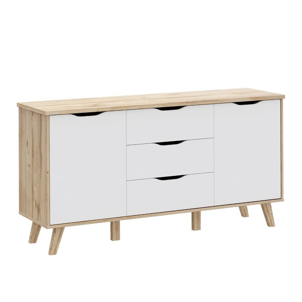 Madia Axis 2 ante e 3 cassetti struttura rovere e frontali bianchi