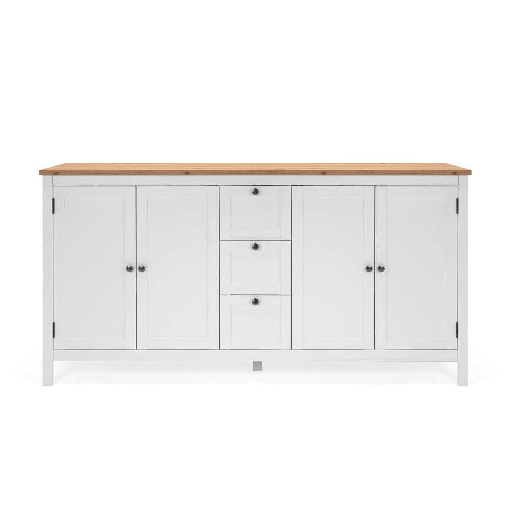 Madia Bergen51 con 4 ante e 3 cassetti colore bianco e rovere oak