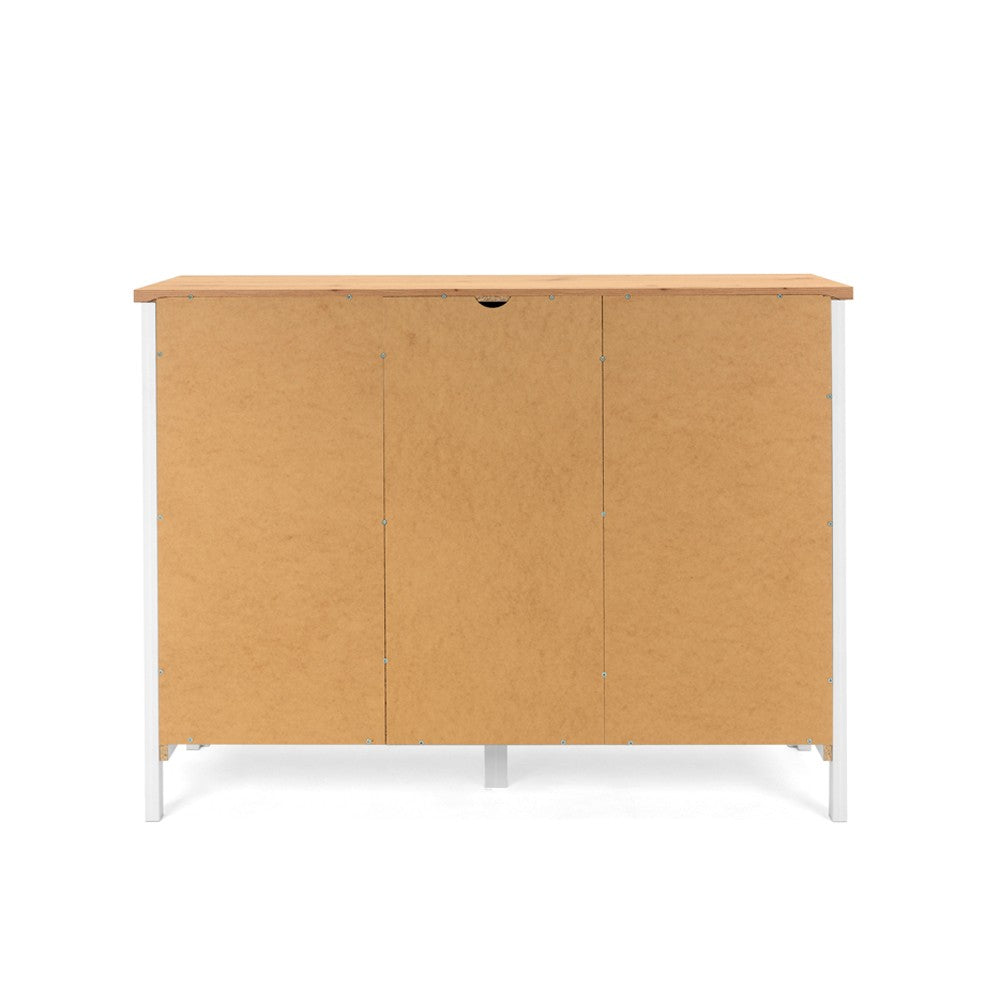 Madia Bergen57 con 3 ante e 1 cassetto bianco e top artisan oak