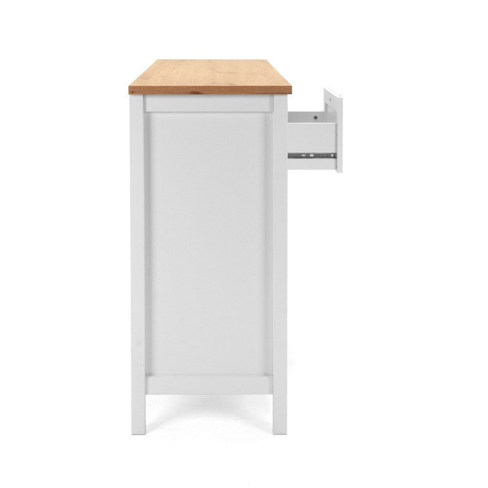 Madia Bergen57 con 3 ante e 1 cassetto bianco e top artisan oak