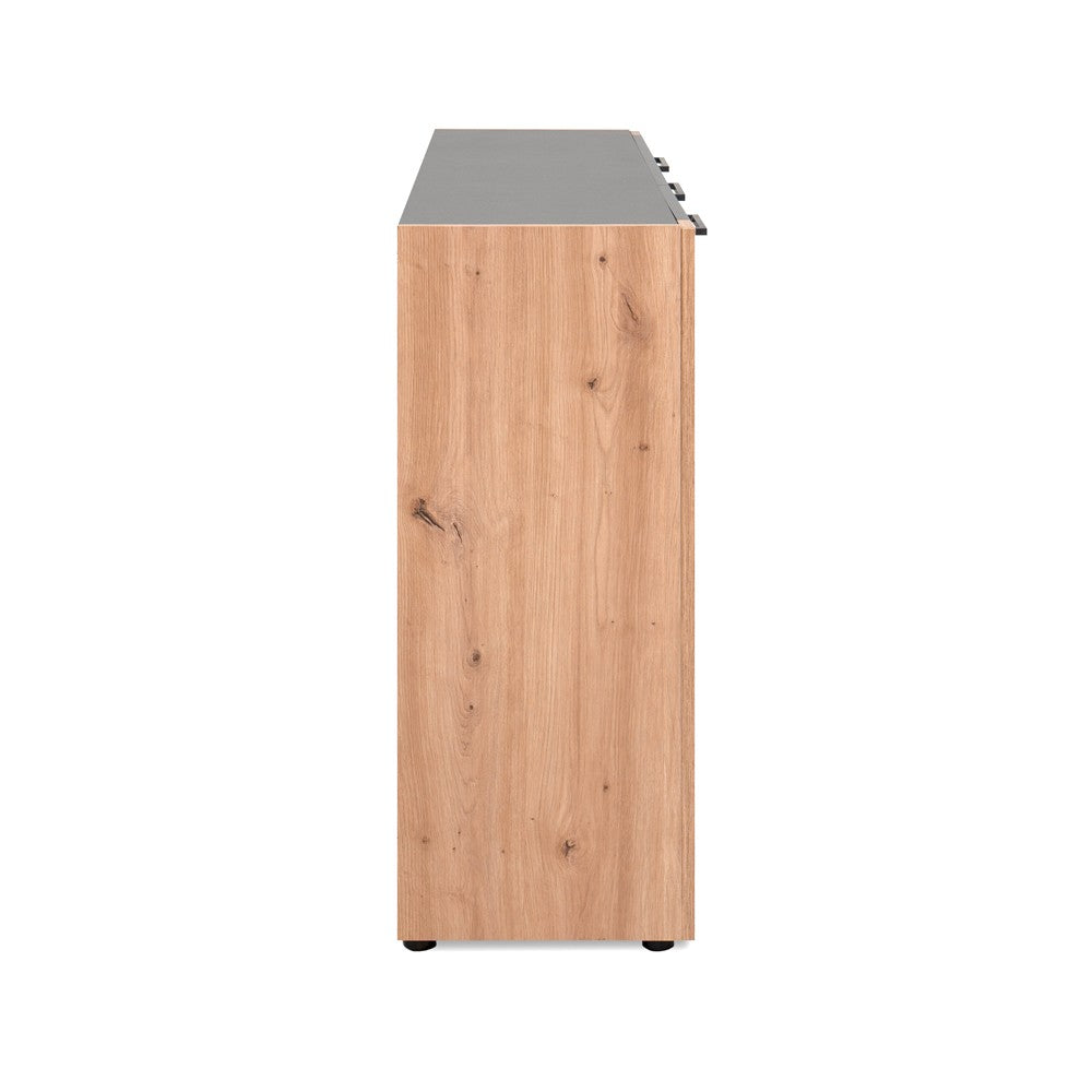 Madia Cento 01B con 3 ante e 1 cassetto colore antracite e laterali legno rovere artisan