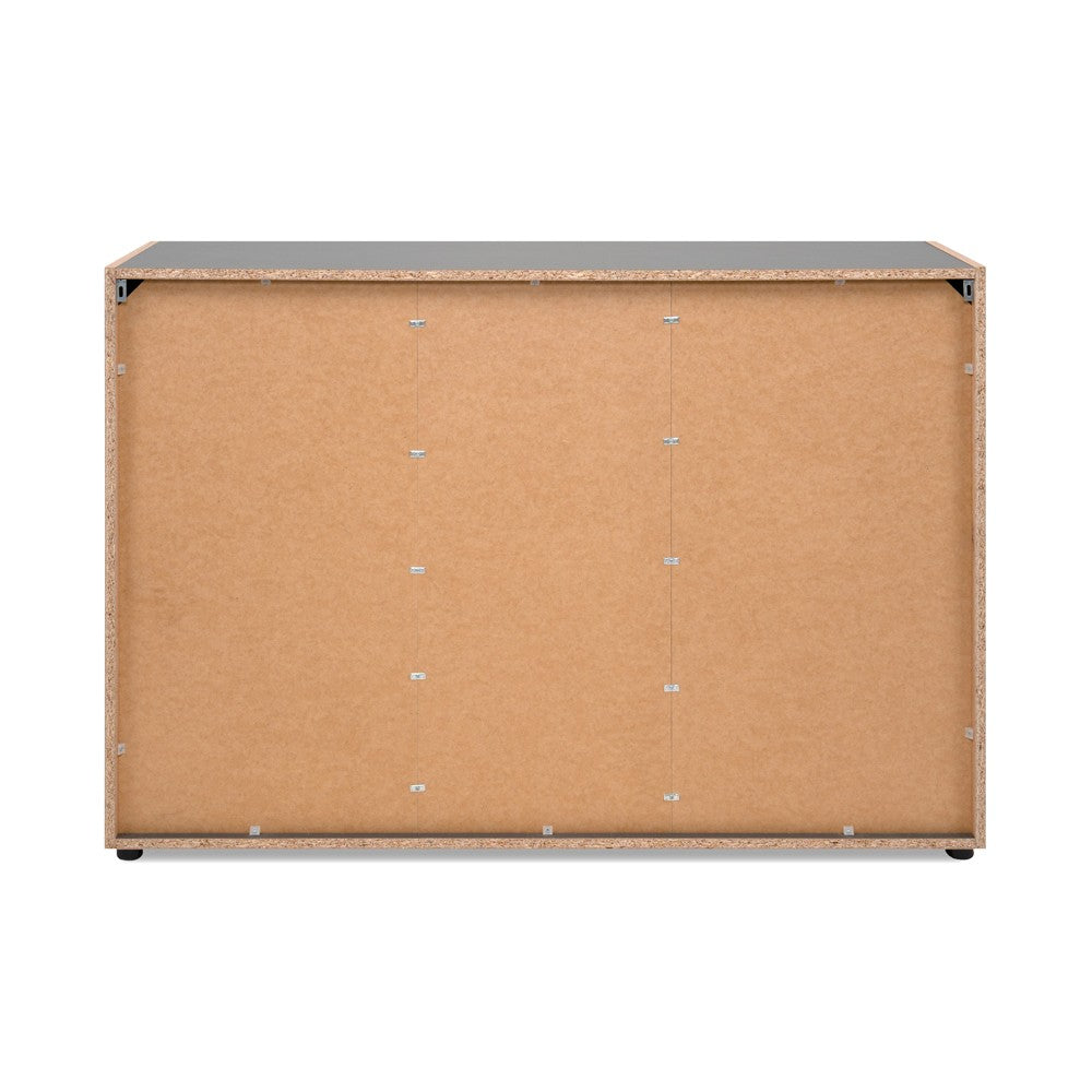 Madia Cento 01B con 3 ante e 1 cassetto colore antracite e laterali legno rovere artisan