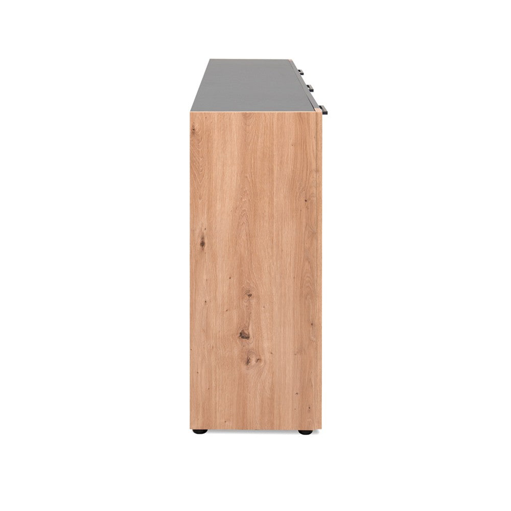 Madia Cento 51A con 4 ante e 1 cassetto colore antracite e laterali legno rovere artisan