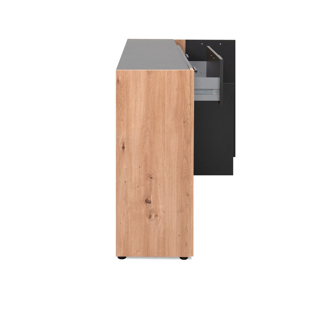 Madia Cento 51A con 4 ante e 1 cassetto colore antracite e laterali legno rovere artisan