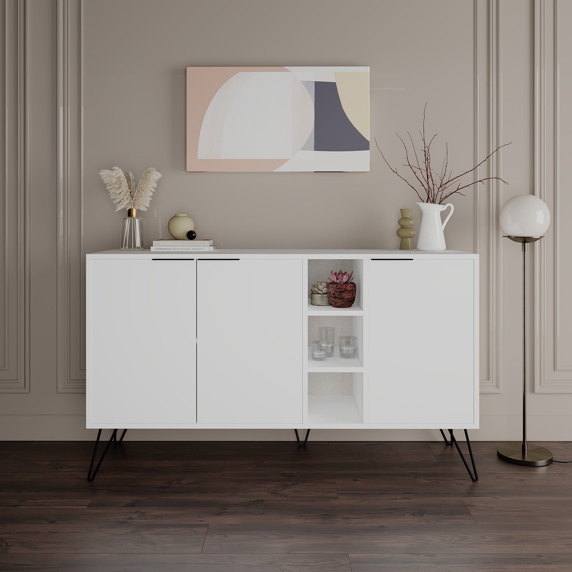 Madia Clara bianco 3 ante 142x35,6x83h