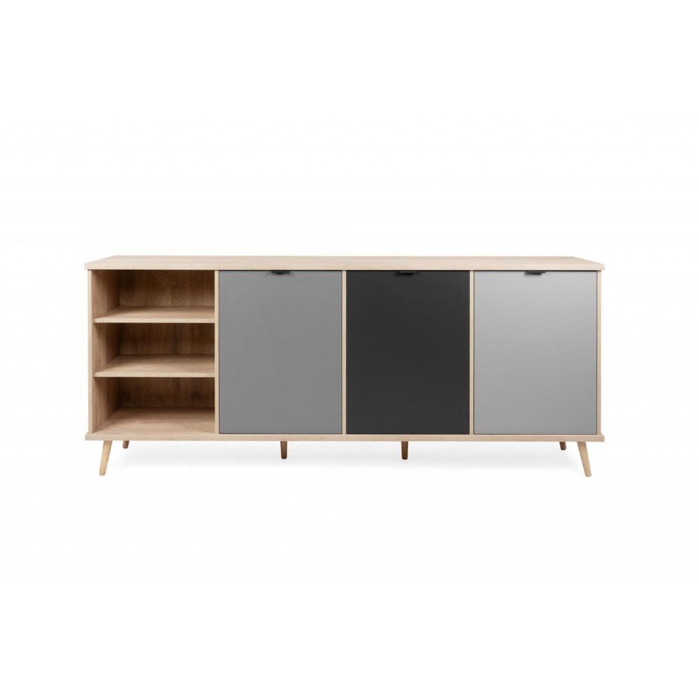 Madia Epik 56 rovere antracite grigio 3 ante vano a giorno