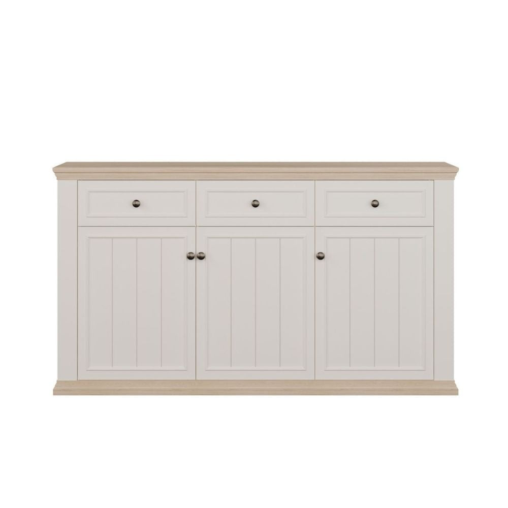 Madia Essenza con 3 cassetti e 3 ante in stile classico colore bianco e rovere