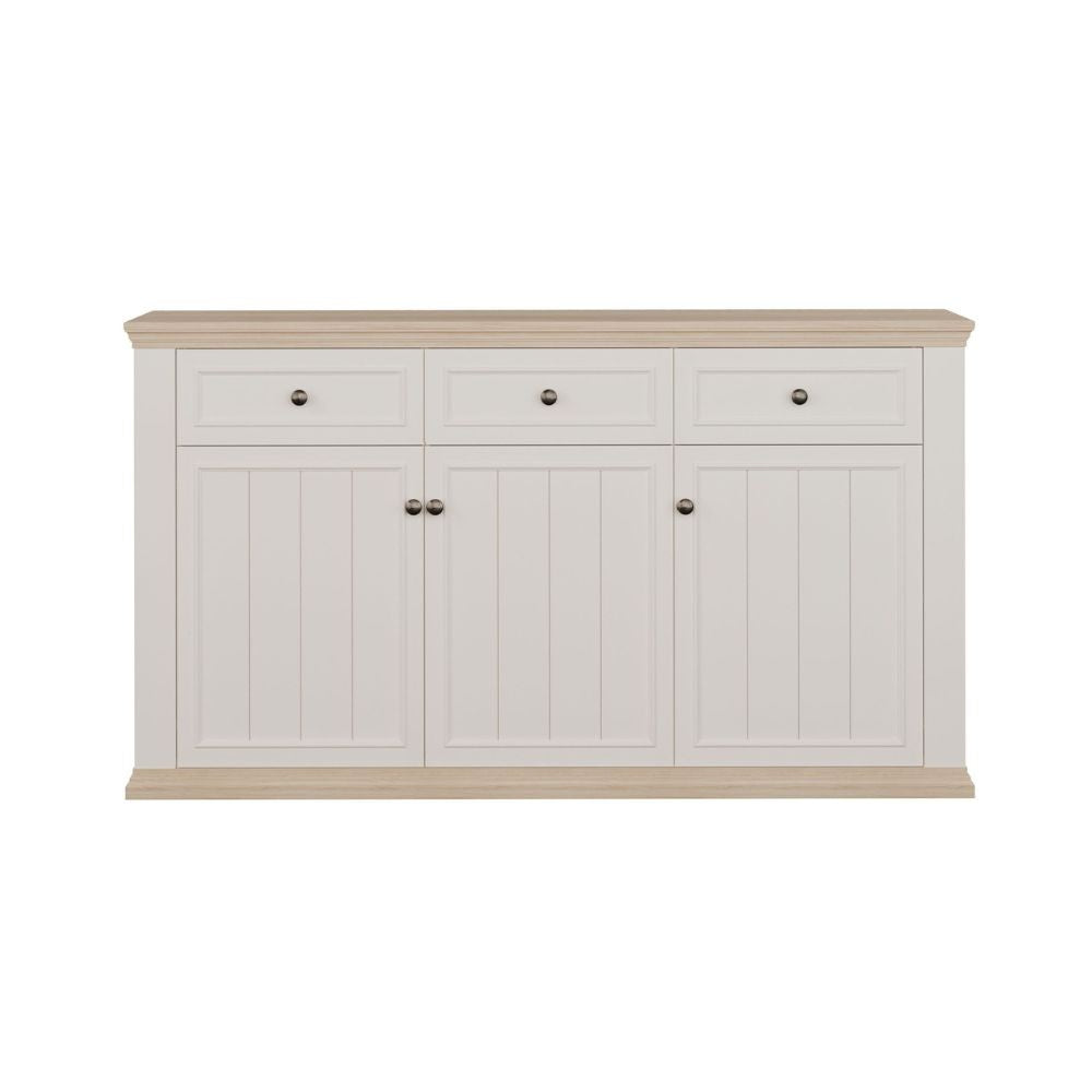 Madia Essenza con 3 cassetti e 3 ante in stile classico colore bianco e rovere