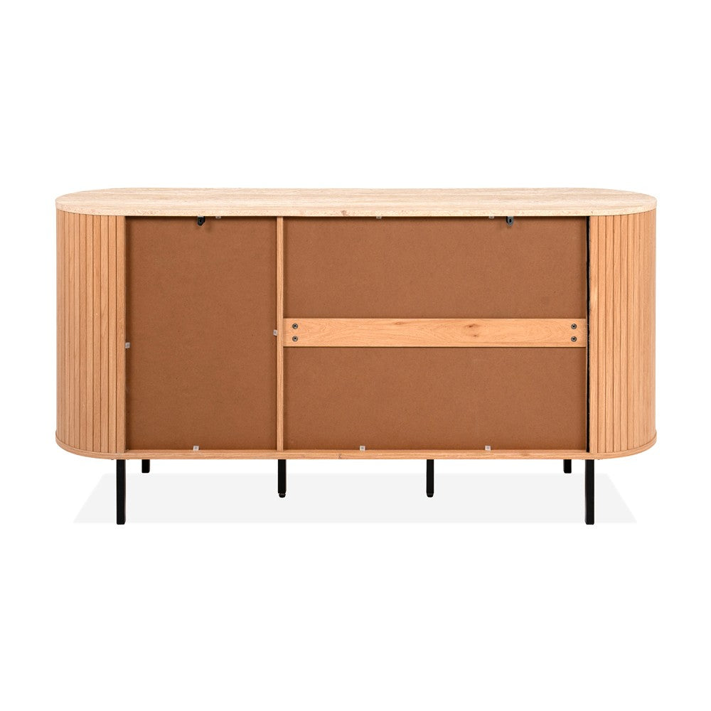 Madia Fabia 51A con 3 ante colore rovere e top effetto travertino
