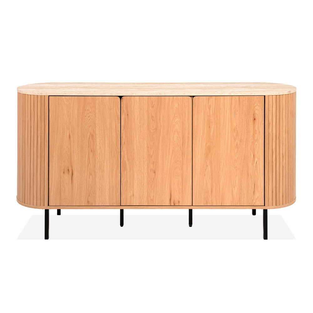 Madia Fabia 51A con 3 ante colore rovere e top effetto travertino