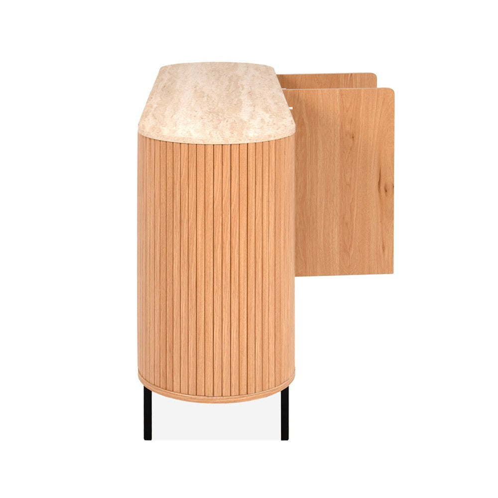 Madia Fabia 51A con 3 ante colore rovere e top effetto travertino