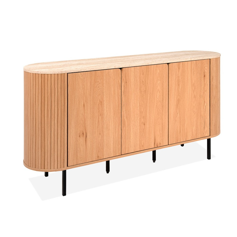 Madia Fabia 51A con 3 ante colore rovere e top effetto travertino