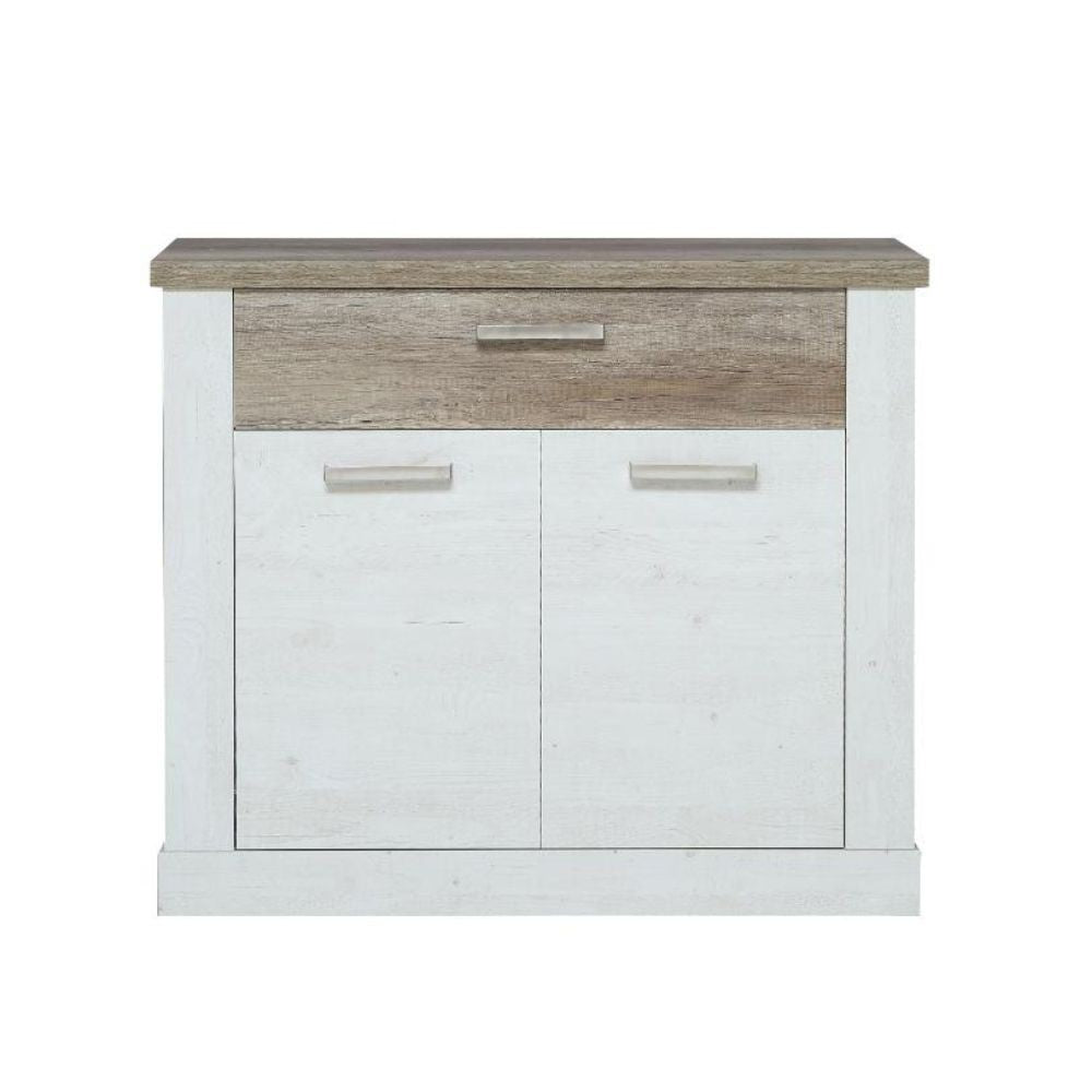 Madia Flux 2 ante e 1 cassetto in colore pino bianco e rovere antico