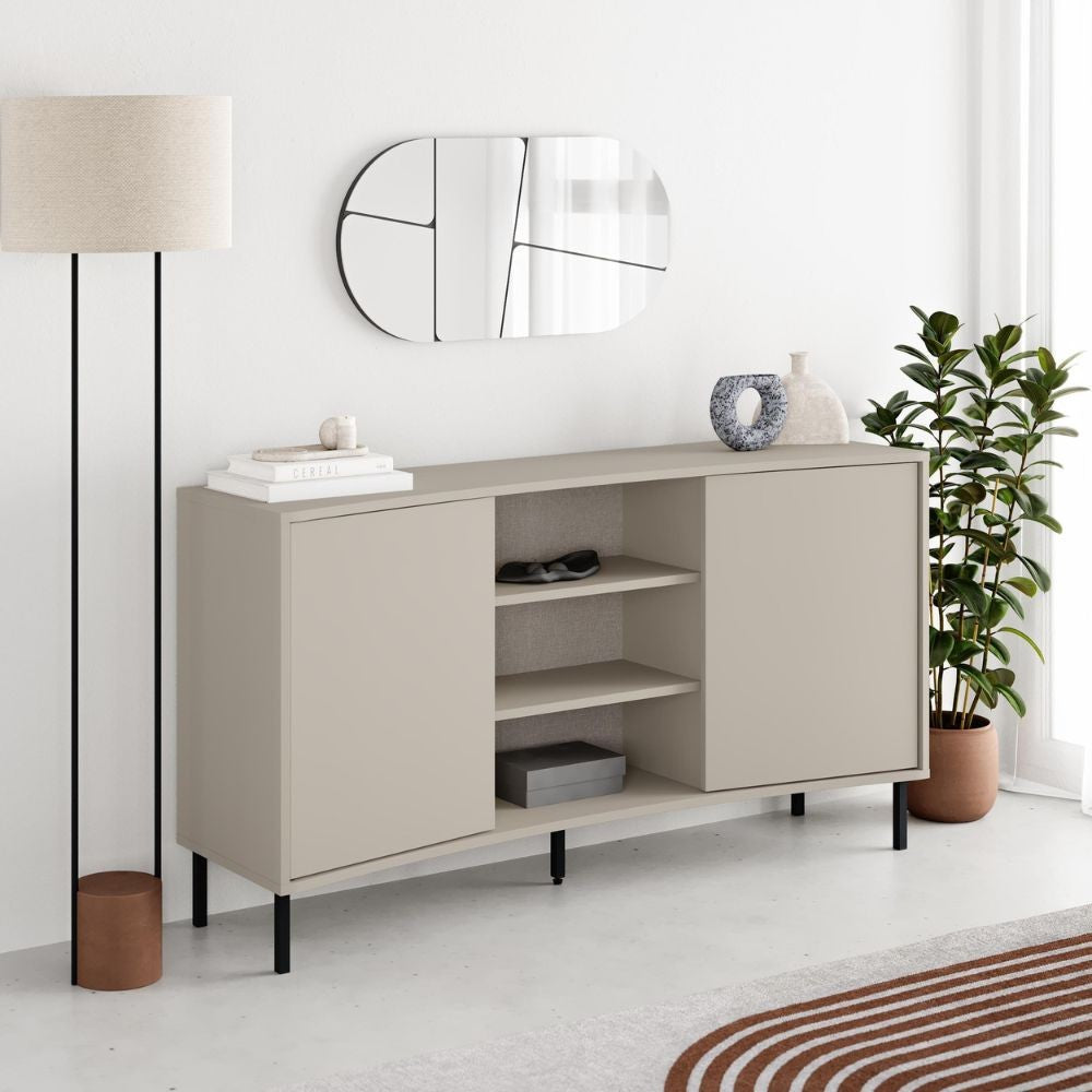 Madia Frem con 2 ante e 3 nicchie a giorno colore cashmere