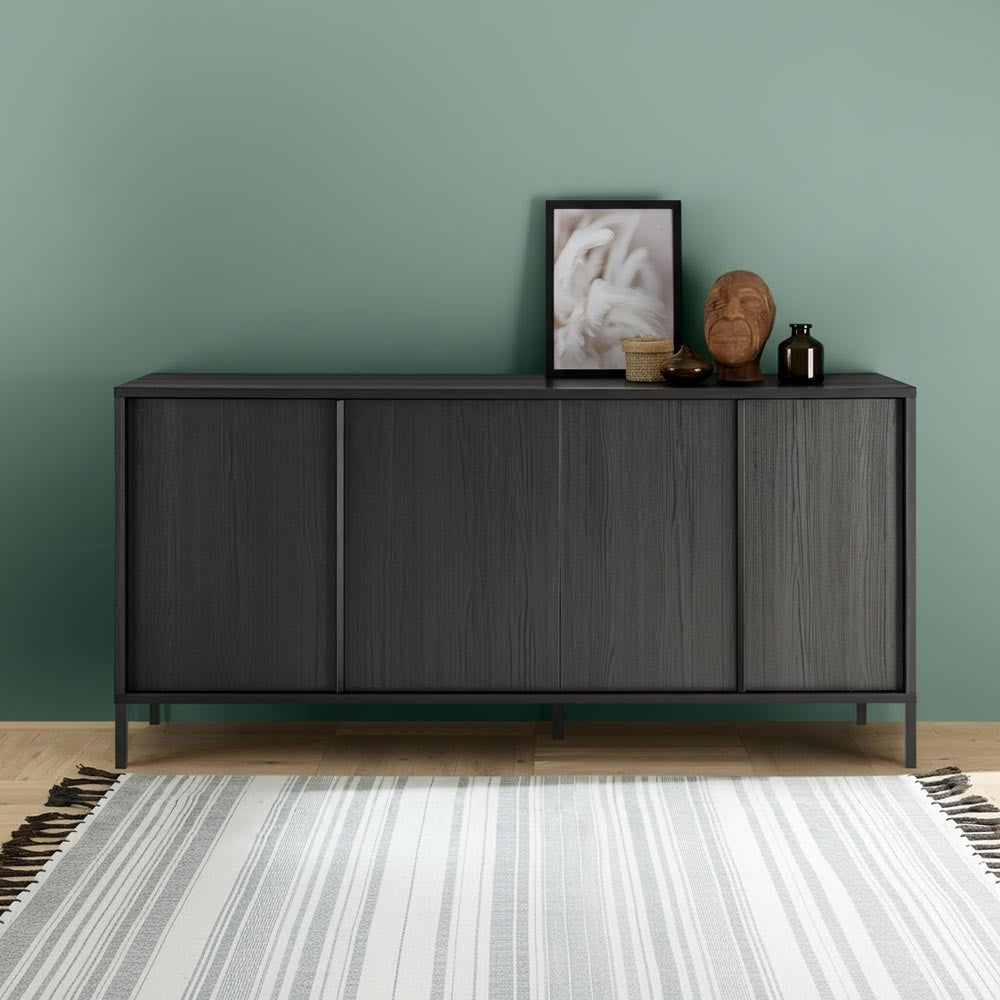 Madia Giugi 4 ante nero frassinato 206x40x86