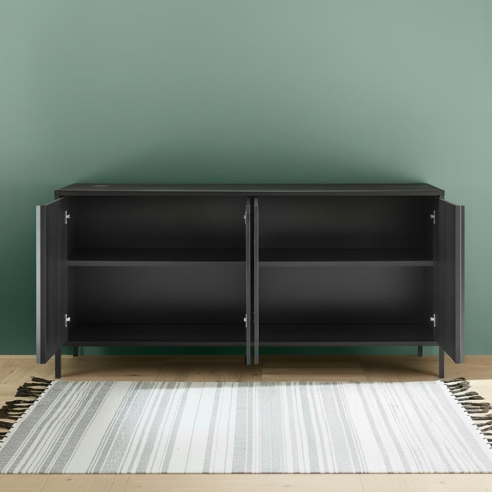 Madia Giugi 4 ante nero frassinato 206x40x86