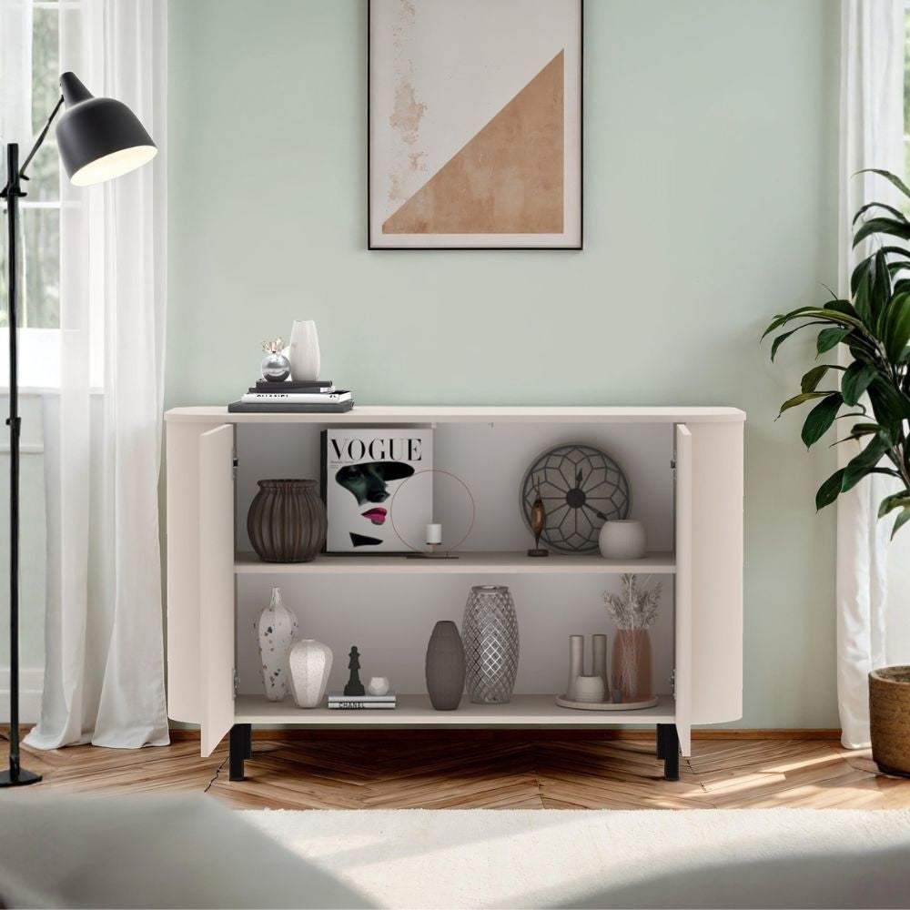 Madia Marini con 2 ante 130x43x85 H cm colore cashmere