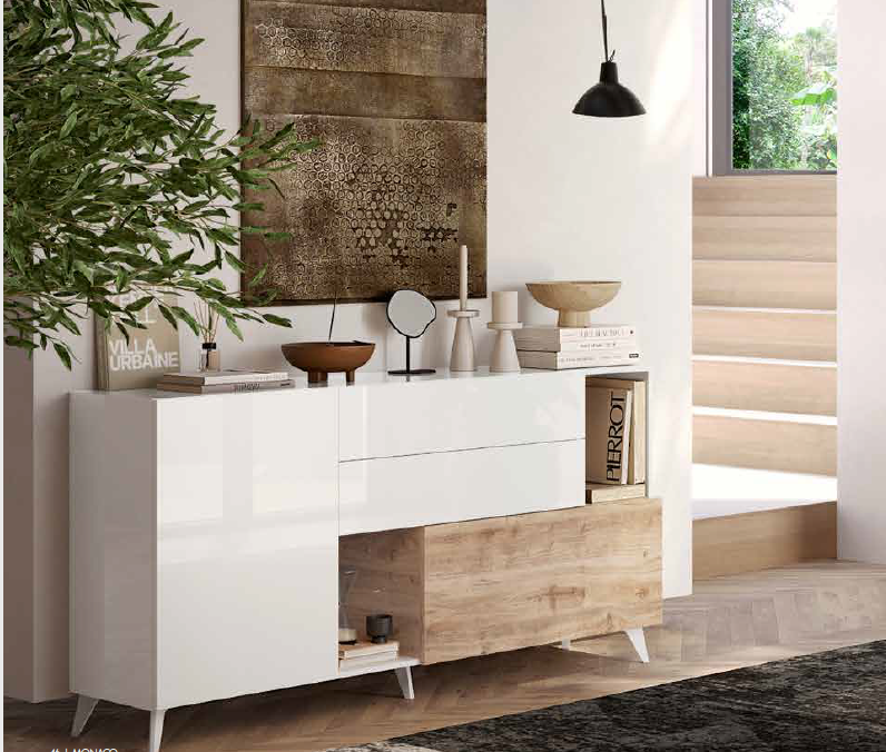 Madia Marion 240 cm. colore bianco ludico e mercure