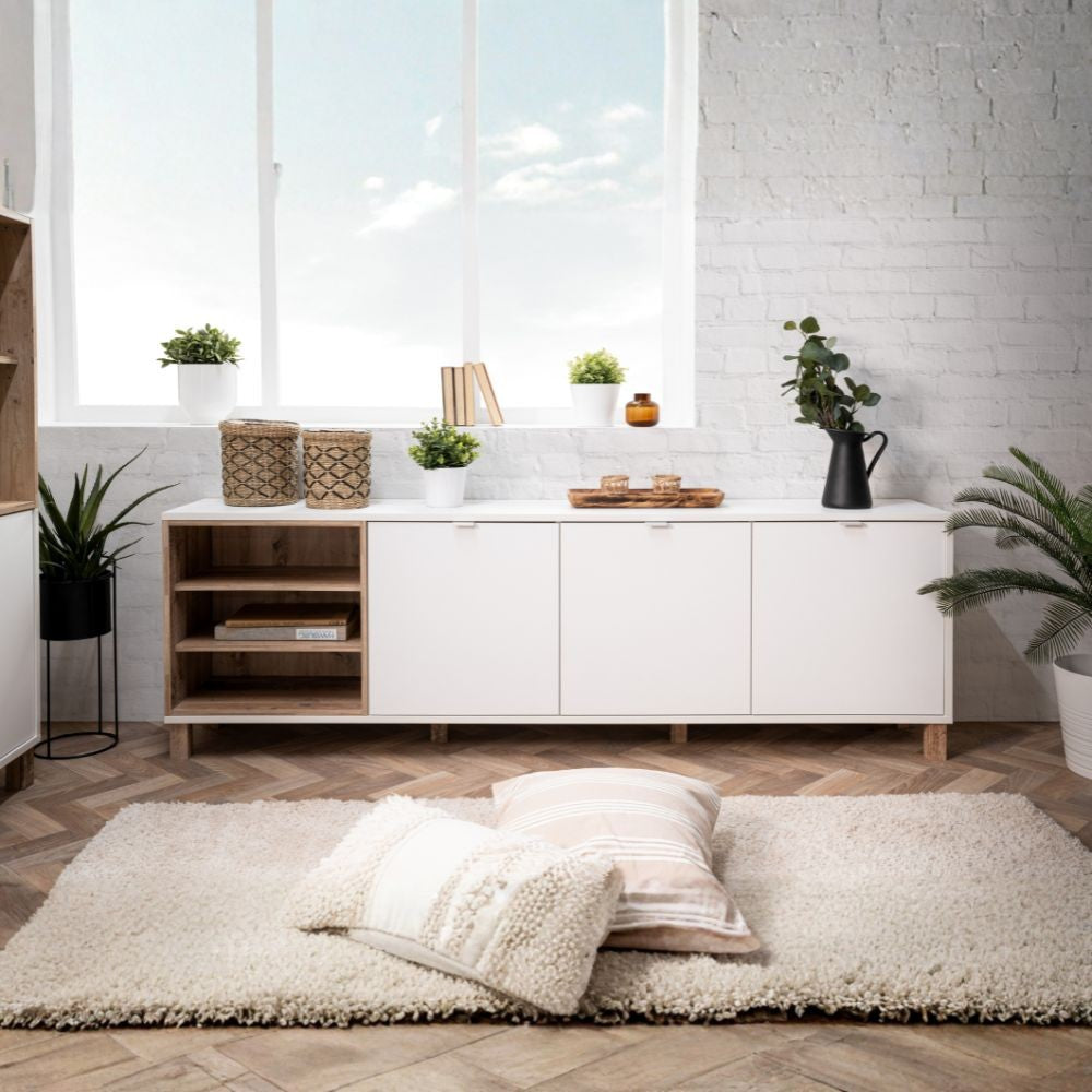 Madia Menorca 57A 3 ante bianco rovere 200x35x64,5