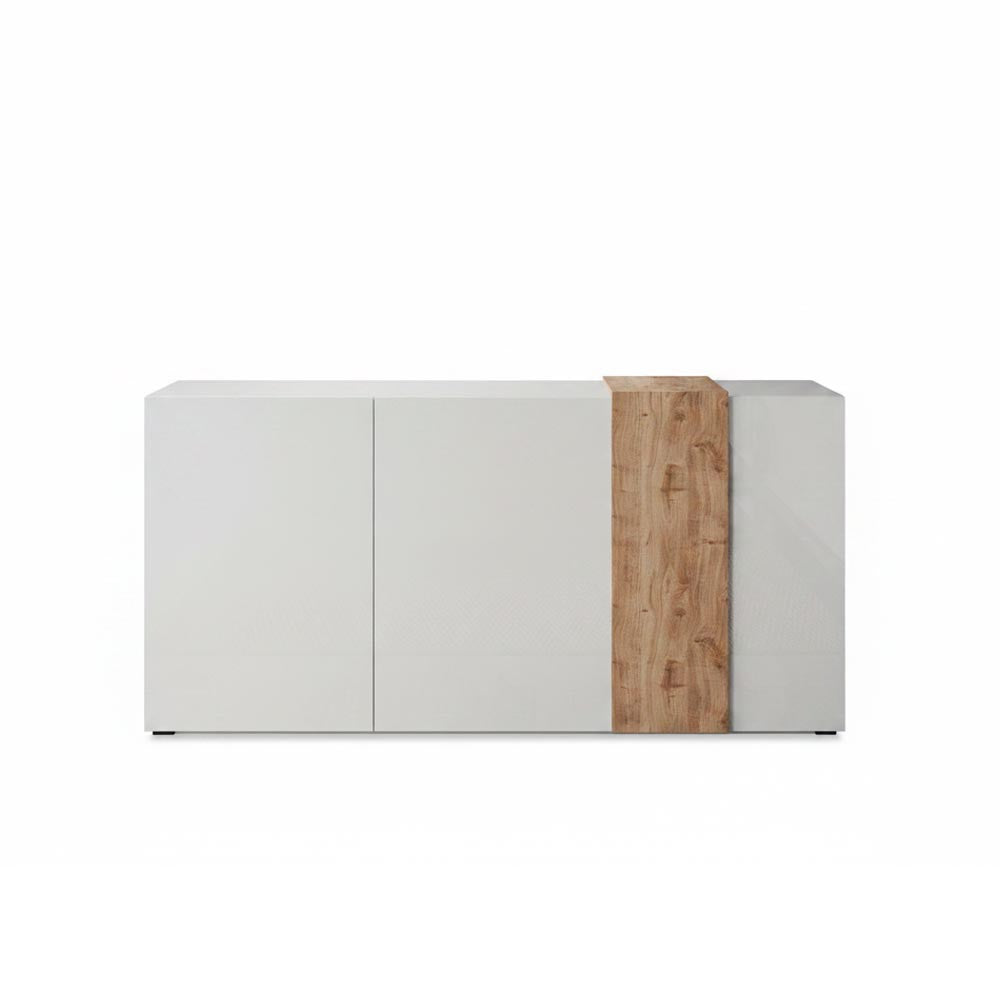 Madia Sabry 2 ante 3 cassetti bianco lucido rovere Kadiz