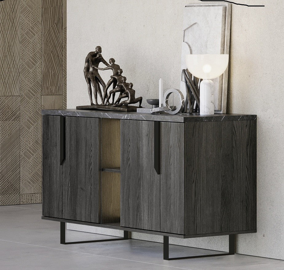 Madia Zaira 4 ante colore palissandro nero Zaira 165x49x83h