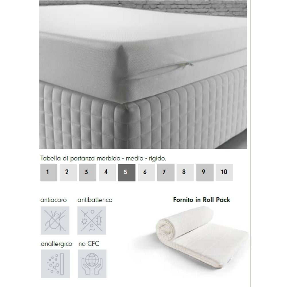 Materasso matrimoniale Gravity antibatterico sfoderabile 160x190xH15 cm
