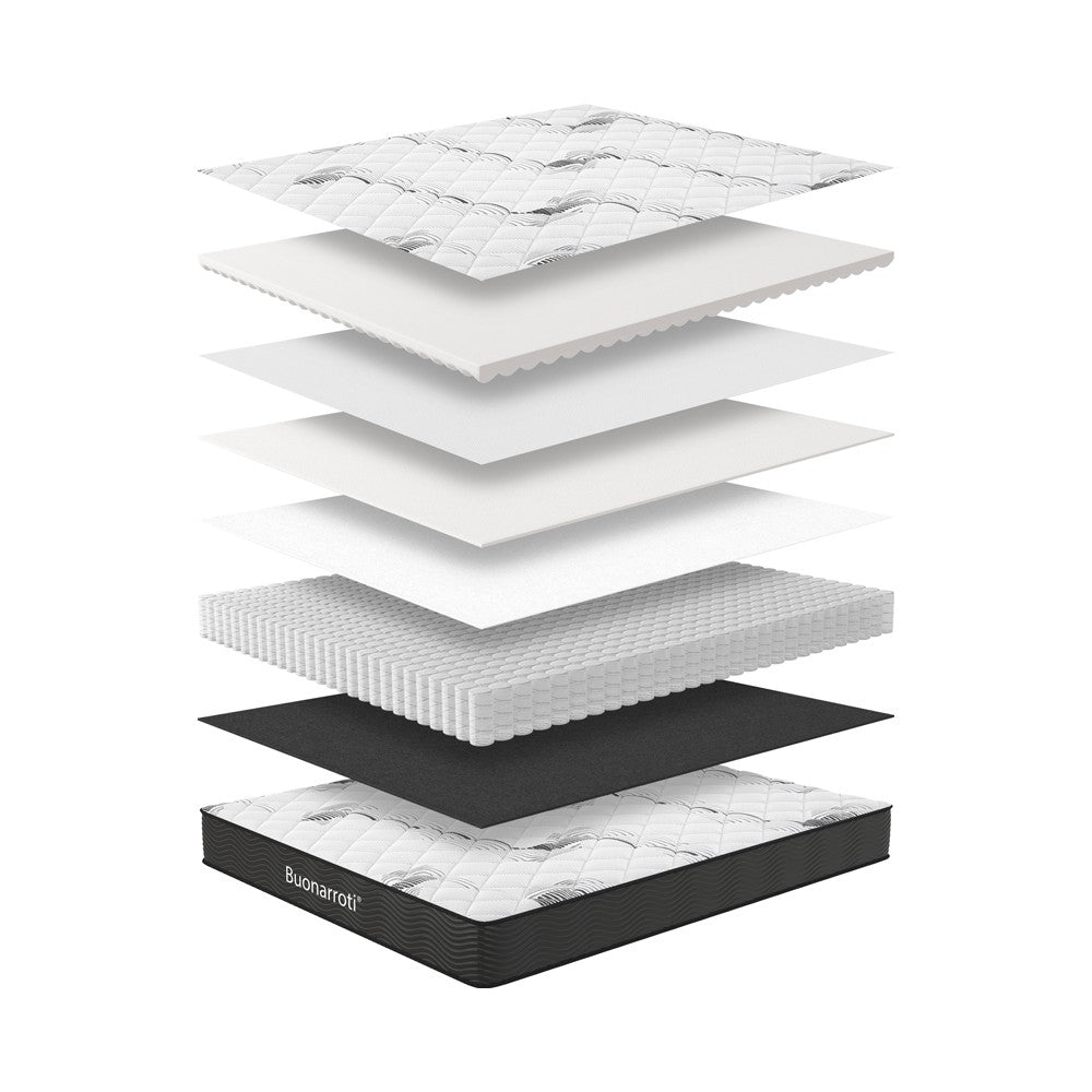 Materasso singolo Tarico 80x190x22.3 H cm. con molle insacchettate e strato in memory foam
