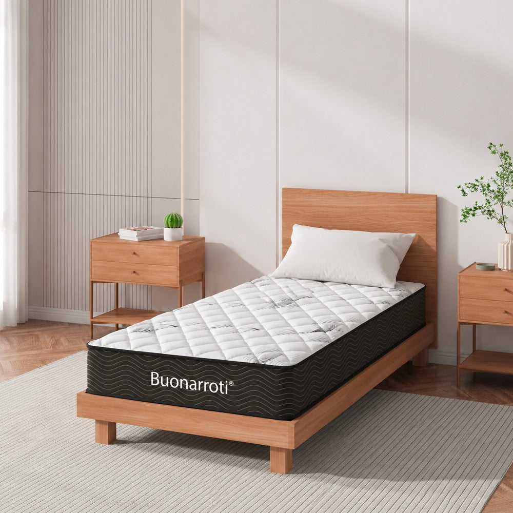 Materasso singolo Tarico 80x190x22.3 H cm. con molle insacchettate e strato in memory foam