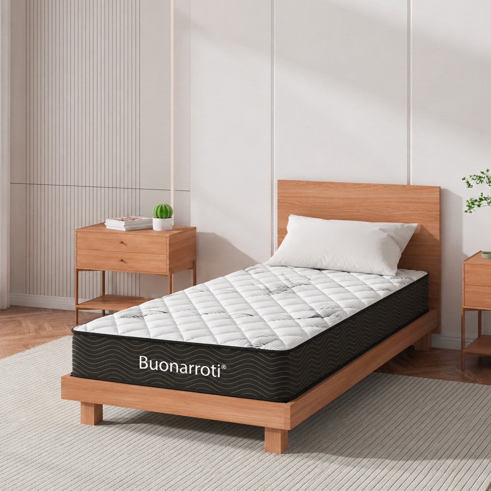 Materasso singolo Tarico 90x190x22.3 H cm. con molle insacchettate e strato in memory foam