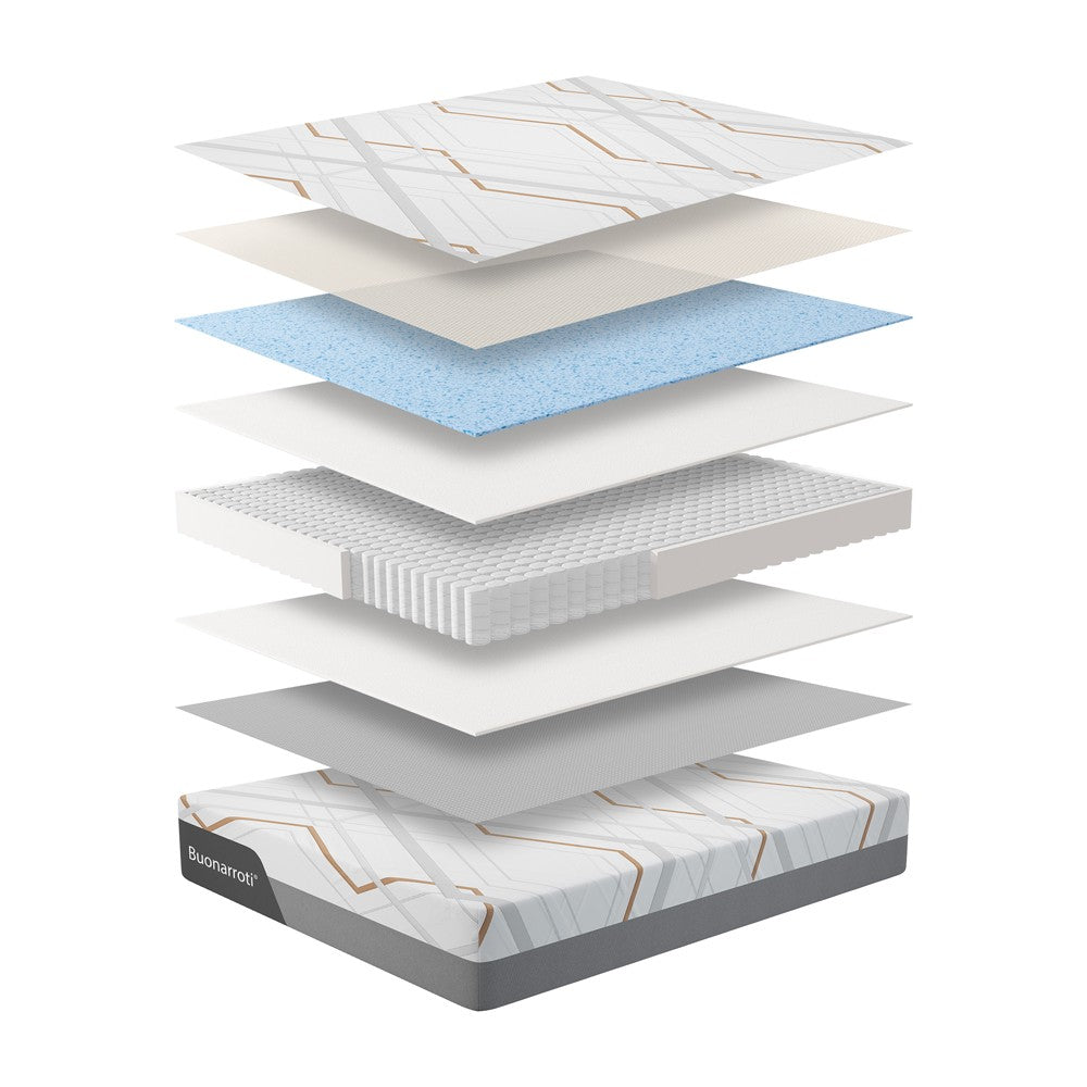 Materasso una piazza e mezza Corvo con memory foam molle insacchettate e tessuto rinfrescante sfoderabile 120x190x30H cm.