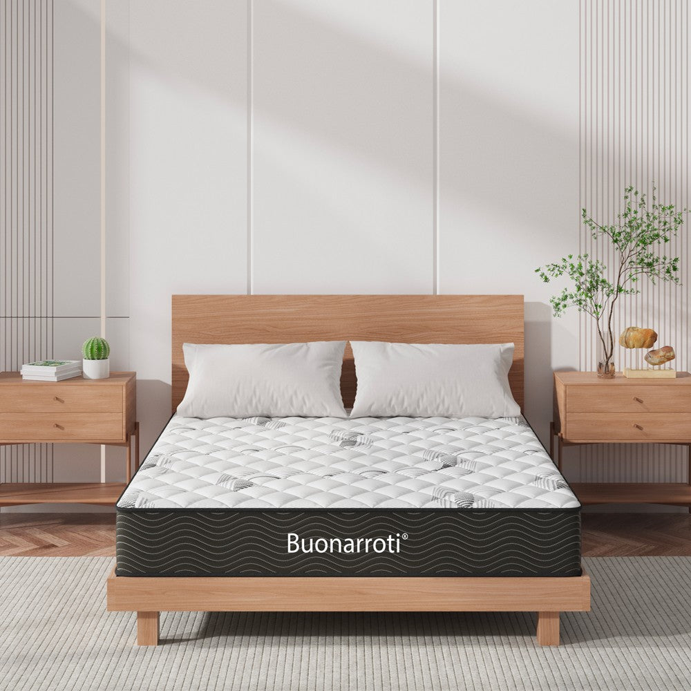 Materasso una piazza e mezza Tarico 120x190x22.3 H cm. con molle insacchettate e strato in memory foam