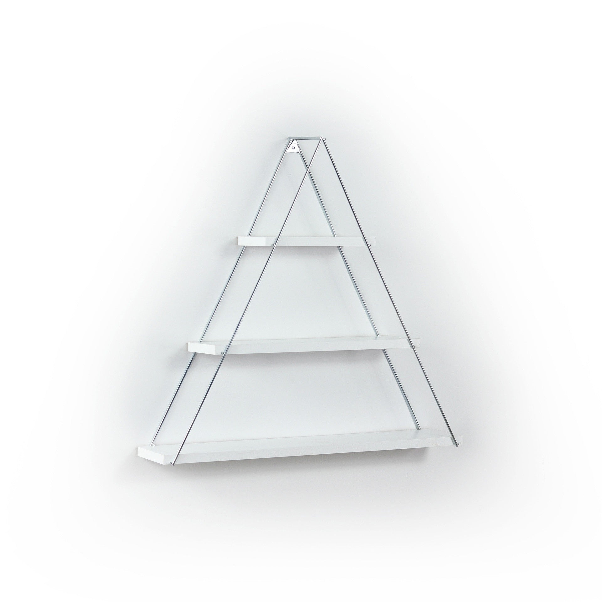 Mensola triangolare 3 ripiani Moset bianco MT191003