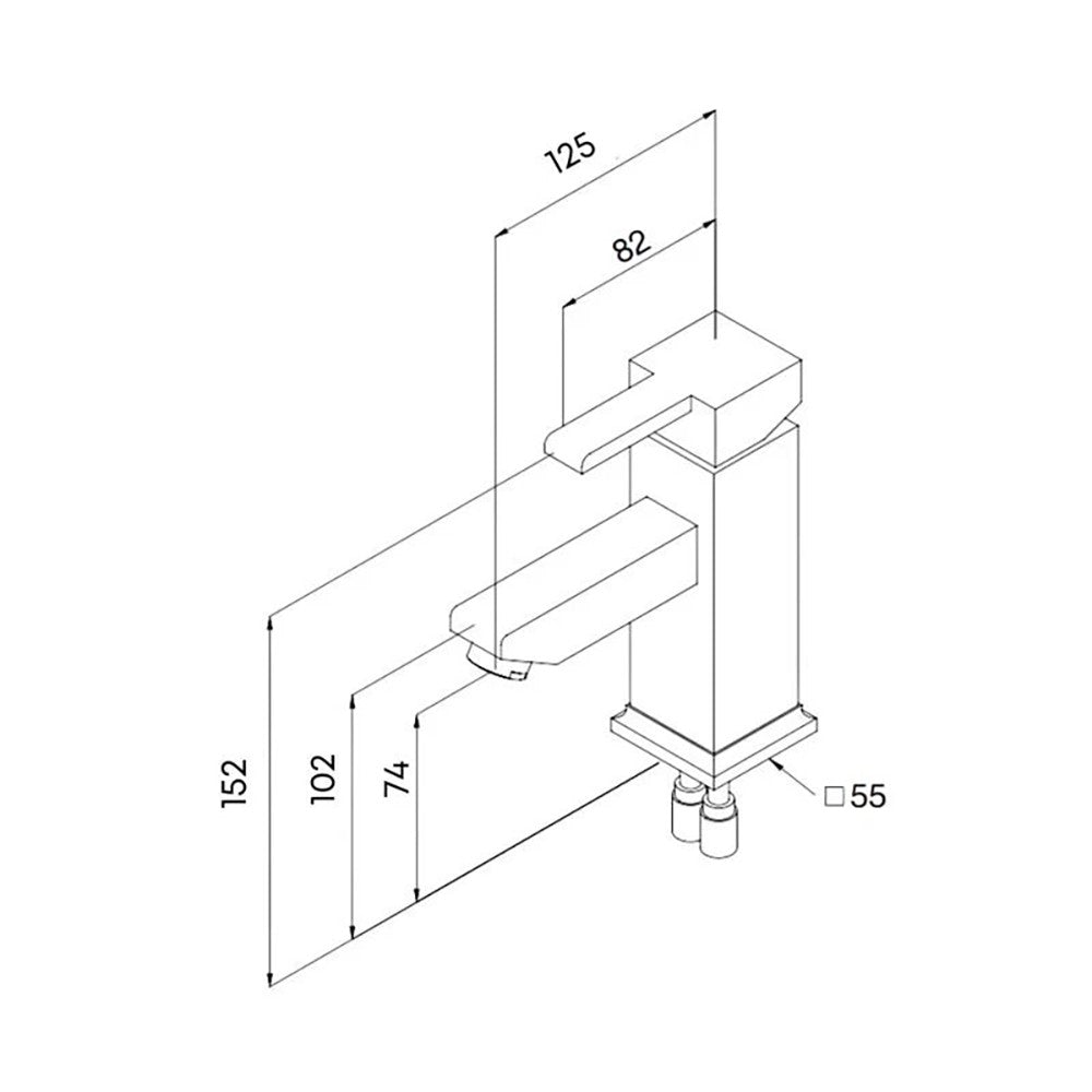 Miscelatore bagno Quadra lavabo cromato