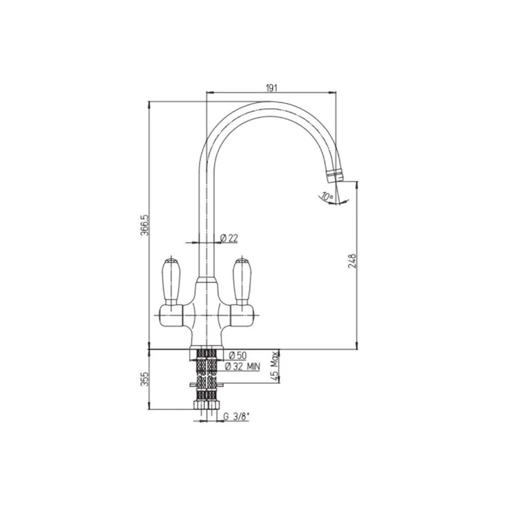 Rubinetto da cucina Paini 84CN544 satinato comandi ceramica