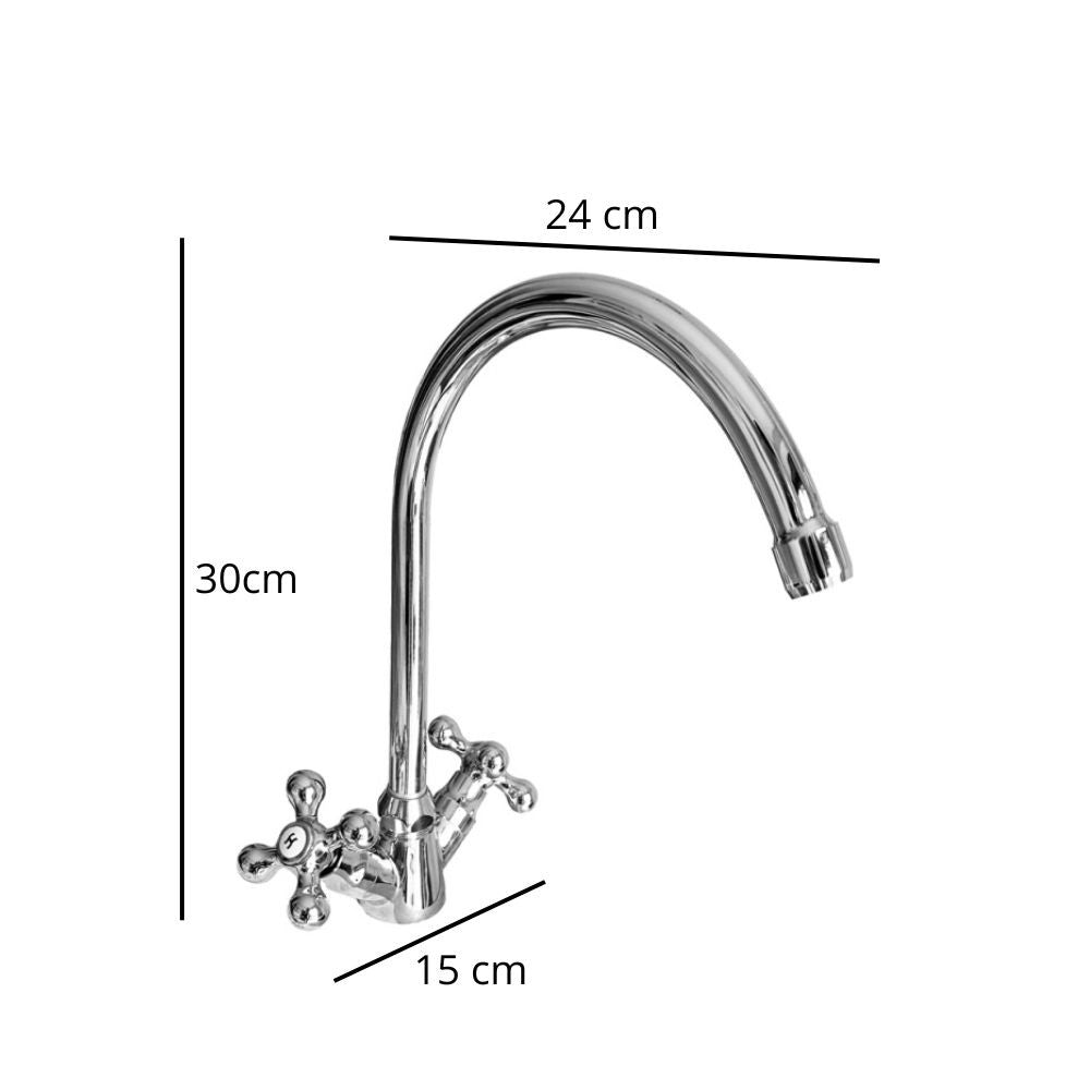 Miscelatore per cucina Biella con manopole finitura cromo