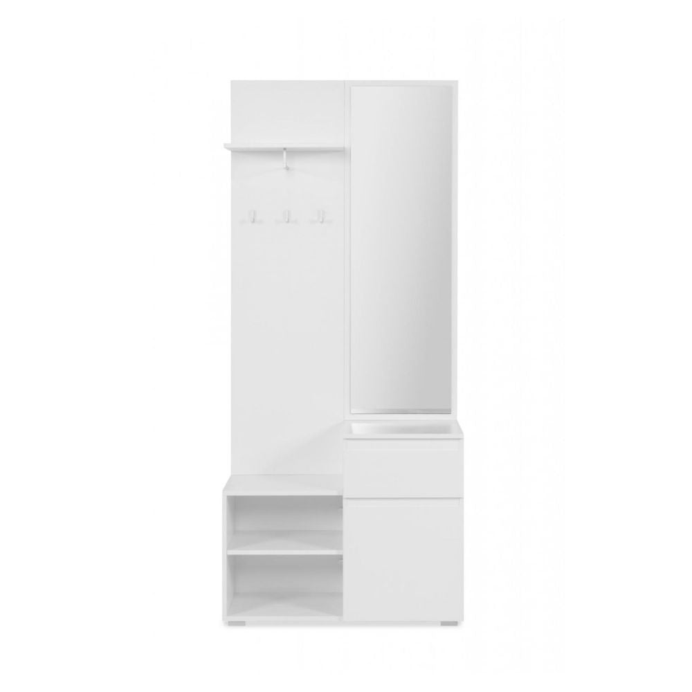 Mobile ingresso Image41B bianco con specchio