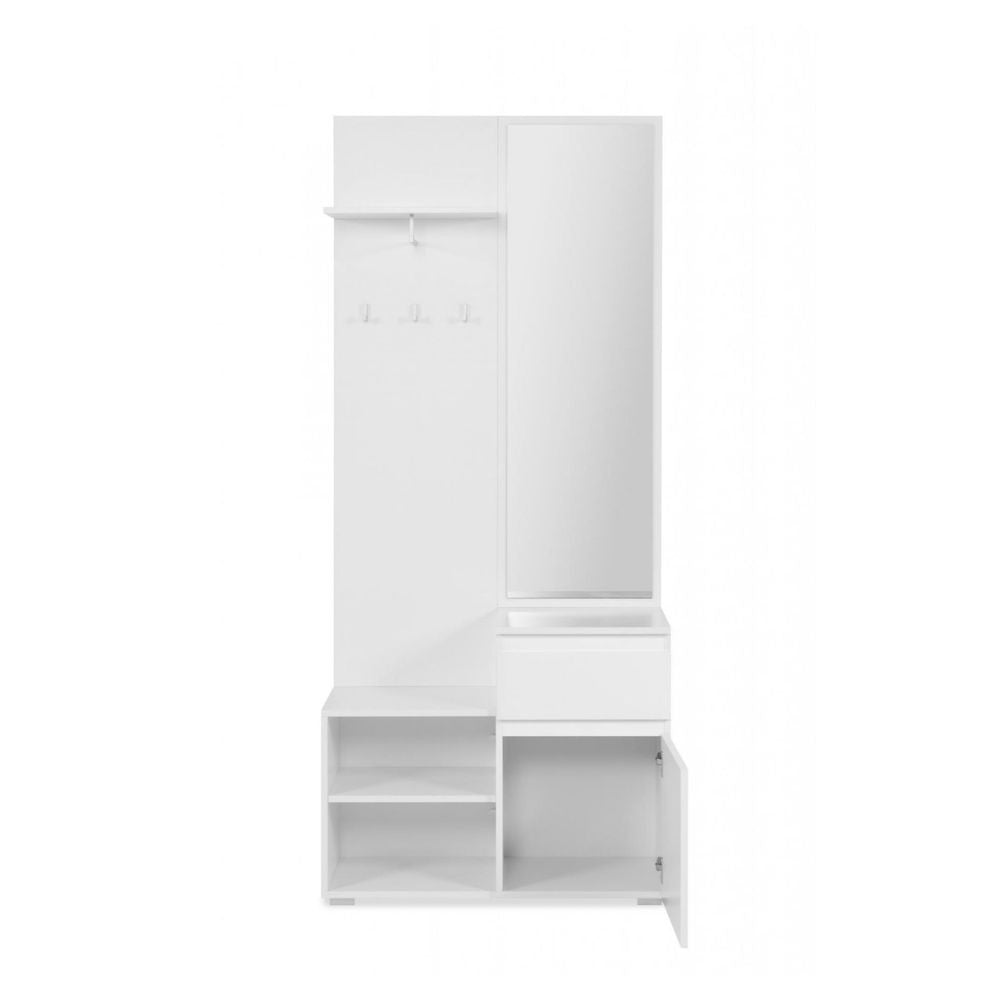 Mobile ingresso Image41B bianco con specchio