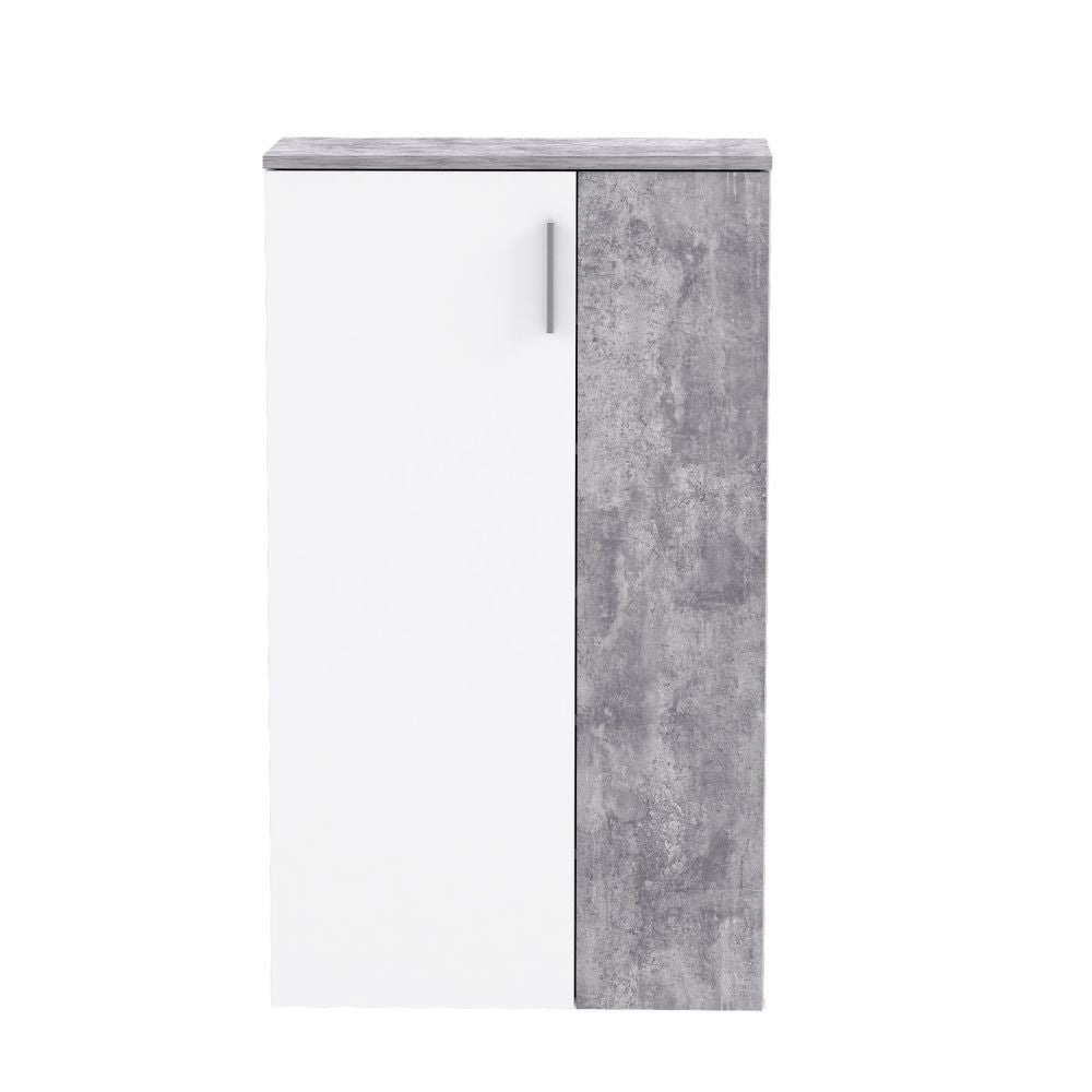 Mobile multiuso Lucio 2 ante H 120cm. colore bianco e cemento