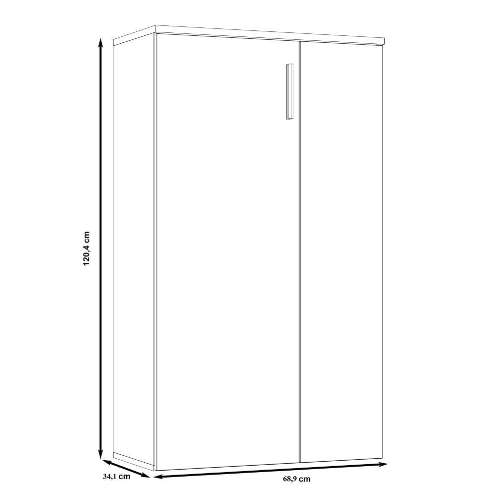 Mobile multiuso Lucio 2 ante H 120cm. colore bianco