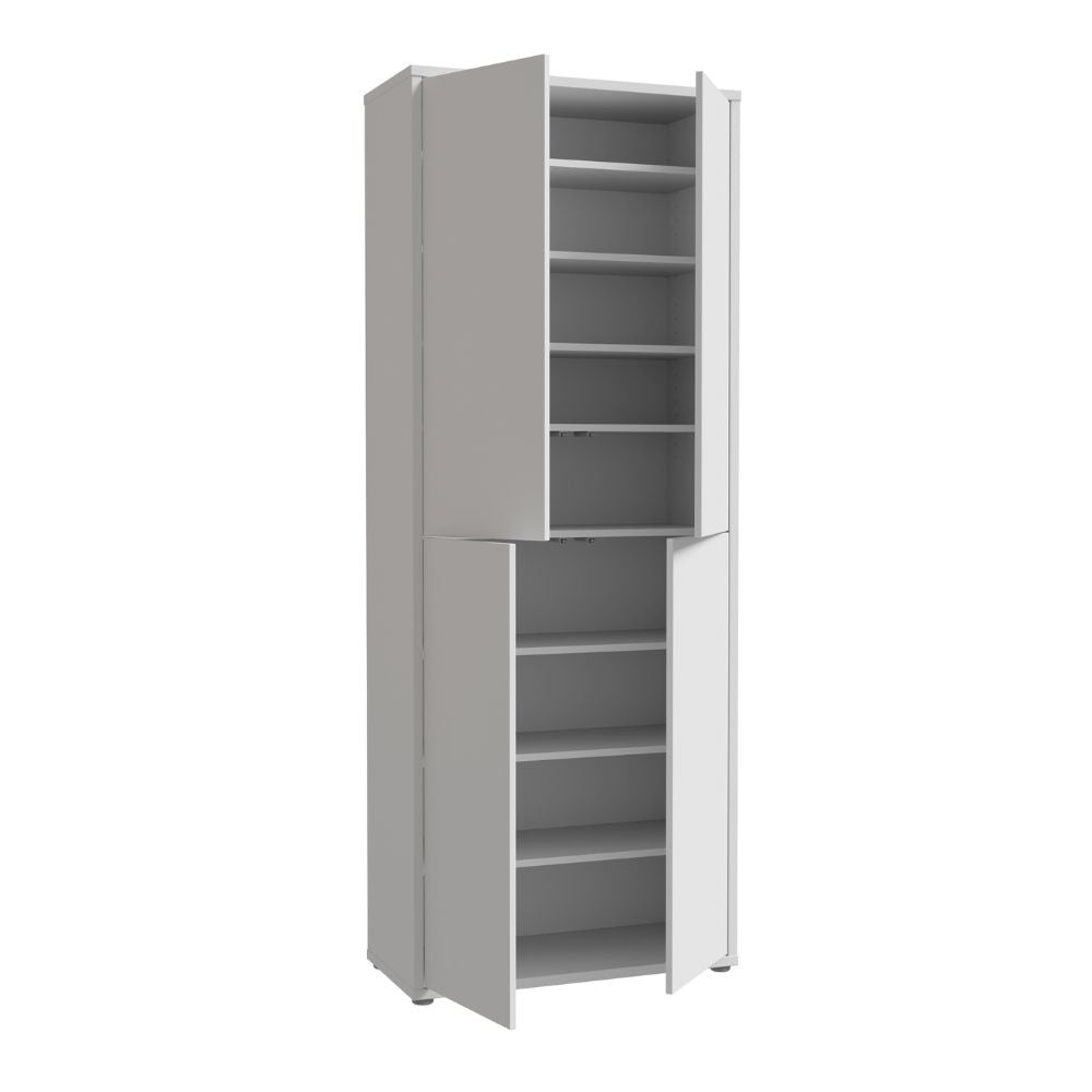Mobile multiuso Medea 4 ante colore grigio chiaro 74.5x34.9xH 191.9 cm.