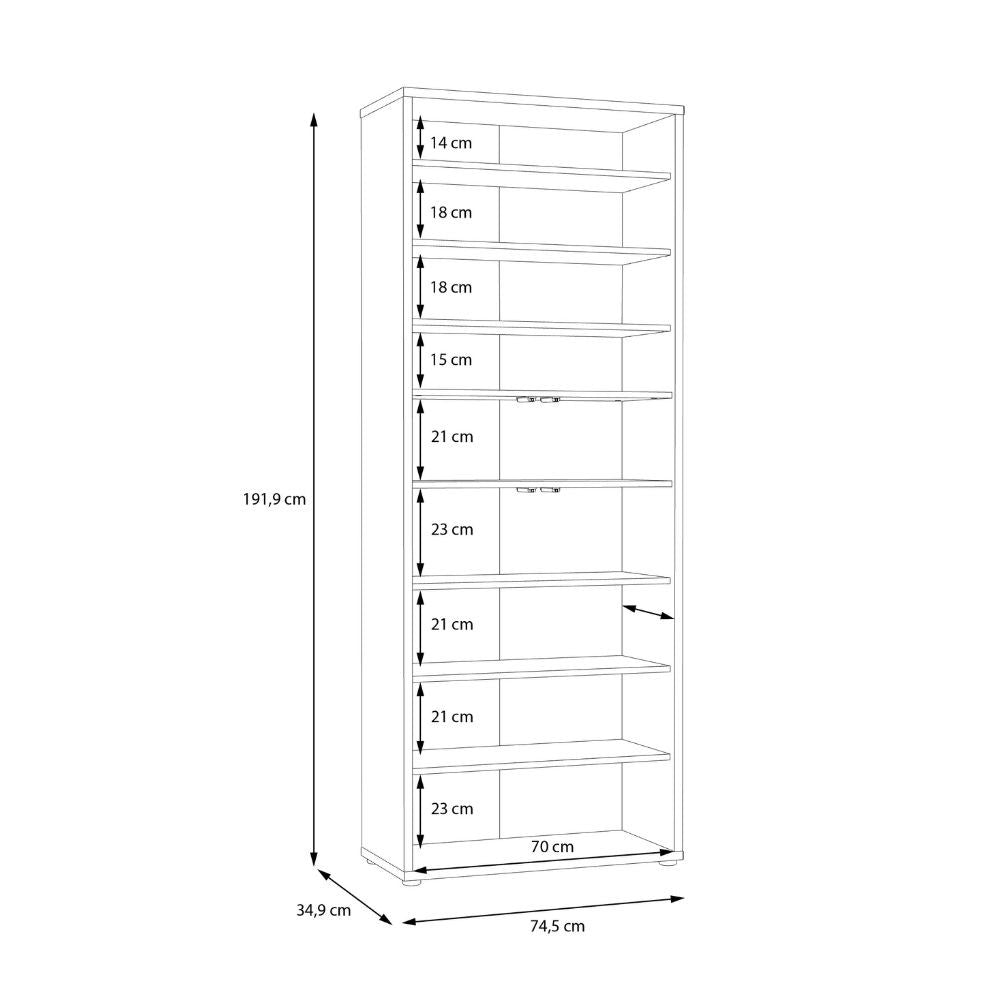 Mobile multiuso Medea 4 ante colore grigio chiaro 74.5x34.9xH 191.9 cm.