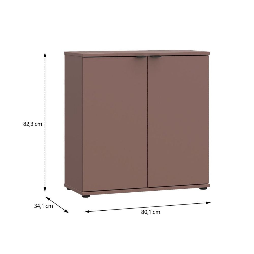 Mobile multiuso Segno con due ante  L 80 cm. colore terracotta