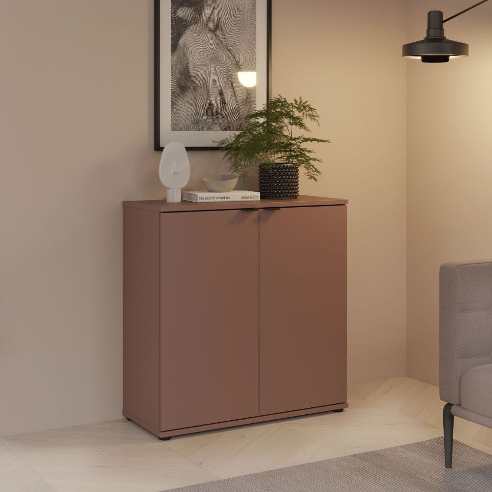 Mobile multiuso Segno con due ante  L 80 cm. colore terracotta