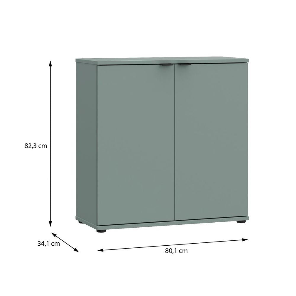 Mobile multiuso Segno con due ante  L 80 cm. colore verde salvia