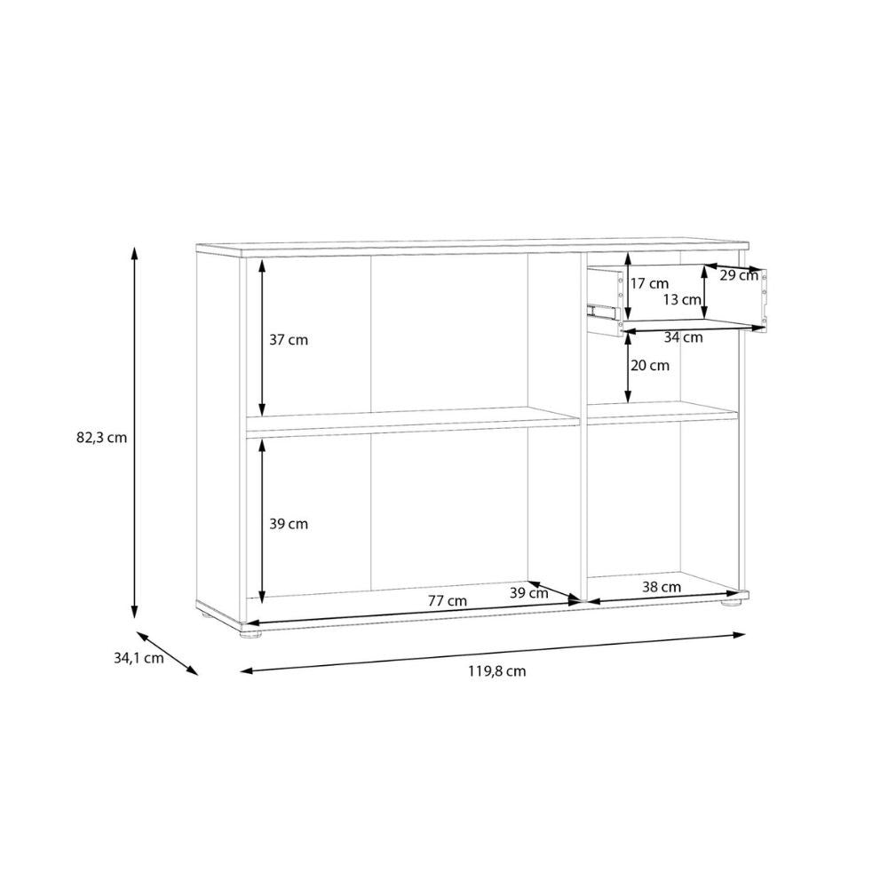 Mobile multiuso Segno con tre ante e 1 cassetto L 120 cm colore grigio chiaro