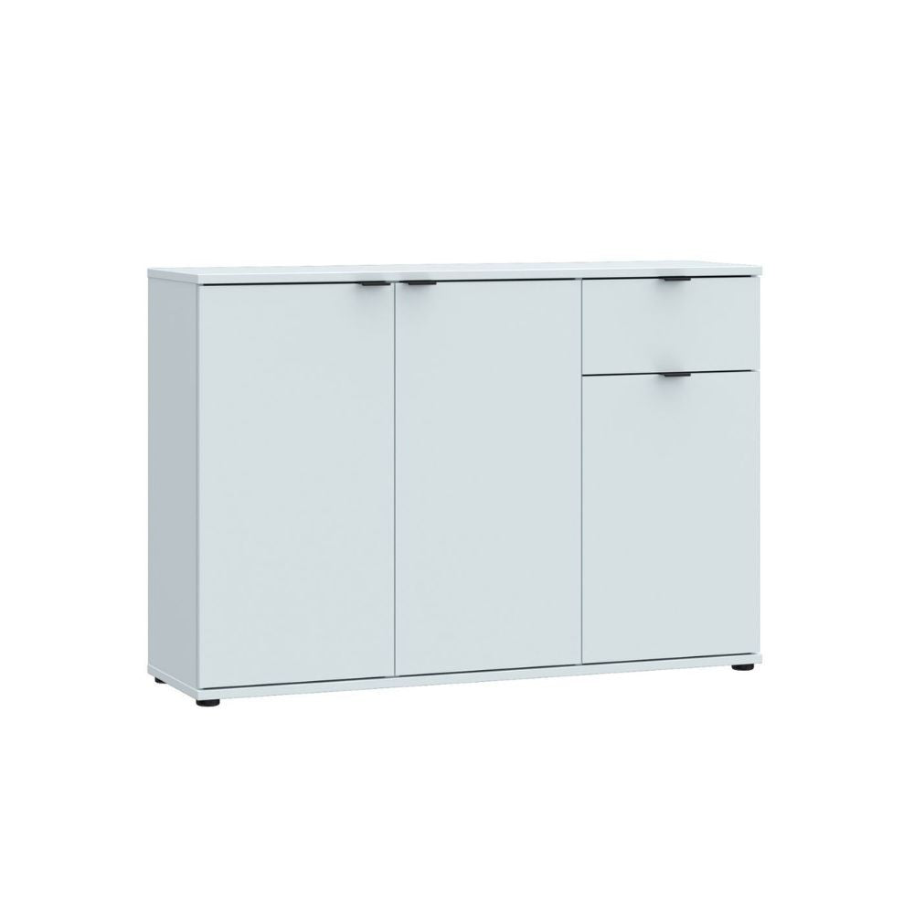 Mobile multiuso Segno con tre ante e 1 cassetto L 120 cm colore grigio chiaro